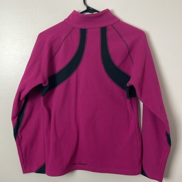 Under Armour Fleece Quarter-Zip Sweatshirt | Pink & Black | Size Medium - Picture 5 of 9